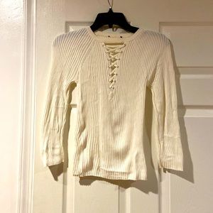 Knitted White laced Shirt